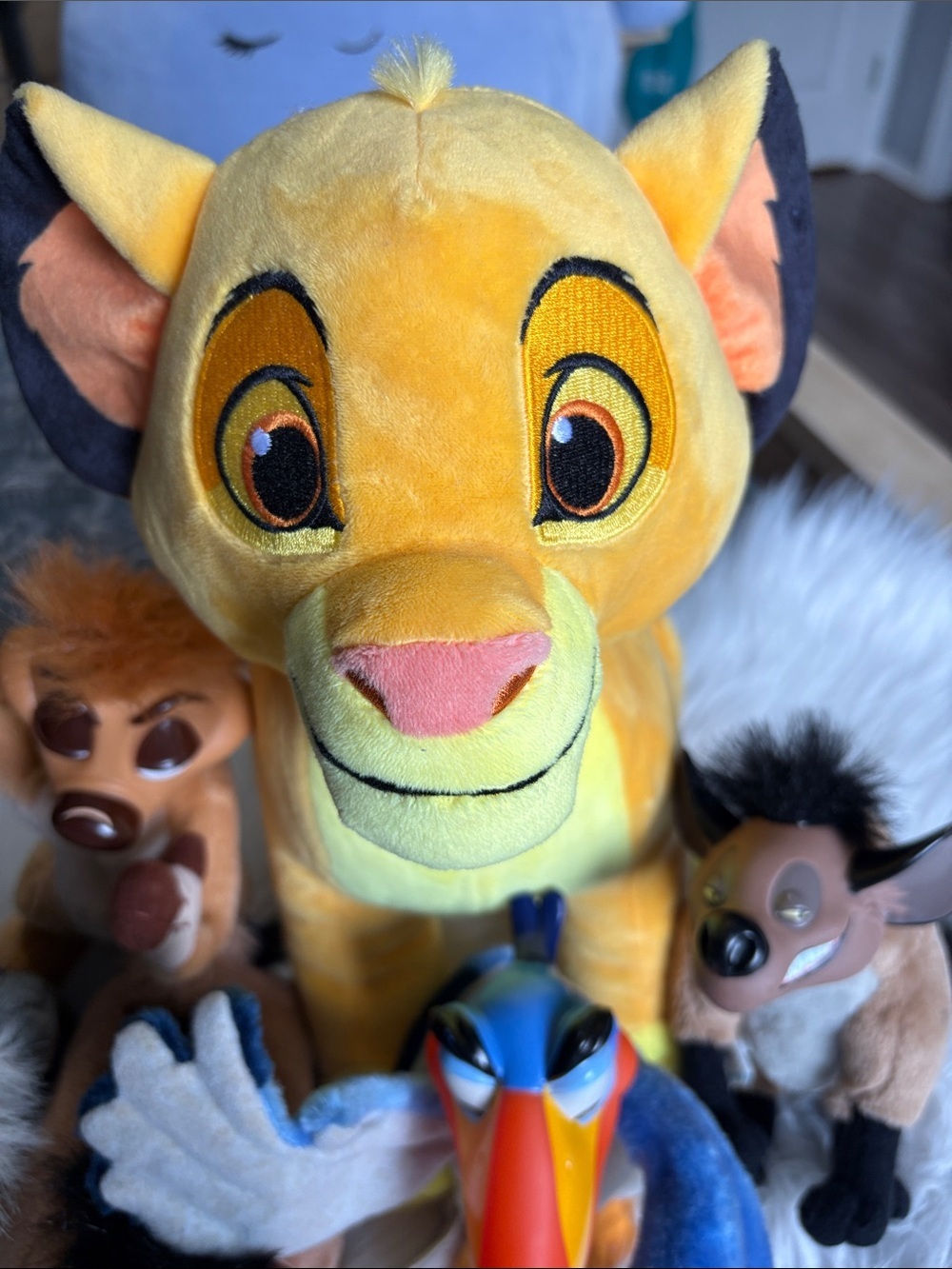 Disney Lion King Plush Set- Yellow Simba with Blue, Orange & Brown Friends - Picture 2 of 8
